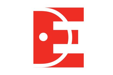 Red and white logo featuring a stylized face with a large circular eye and a curved shape forming the mouth, set against a rectangular background.