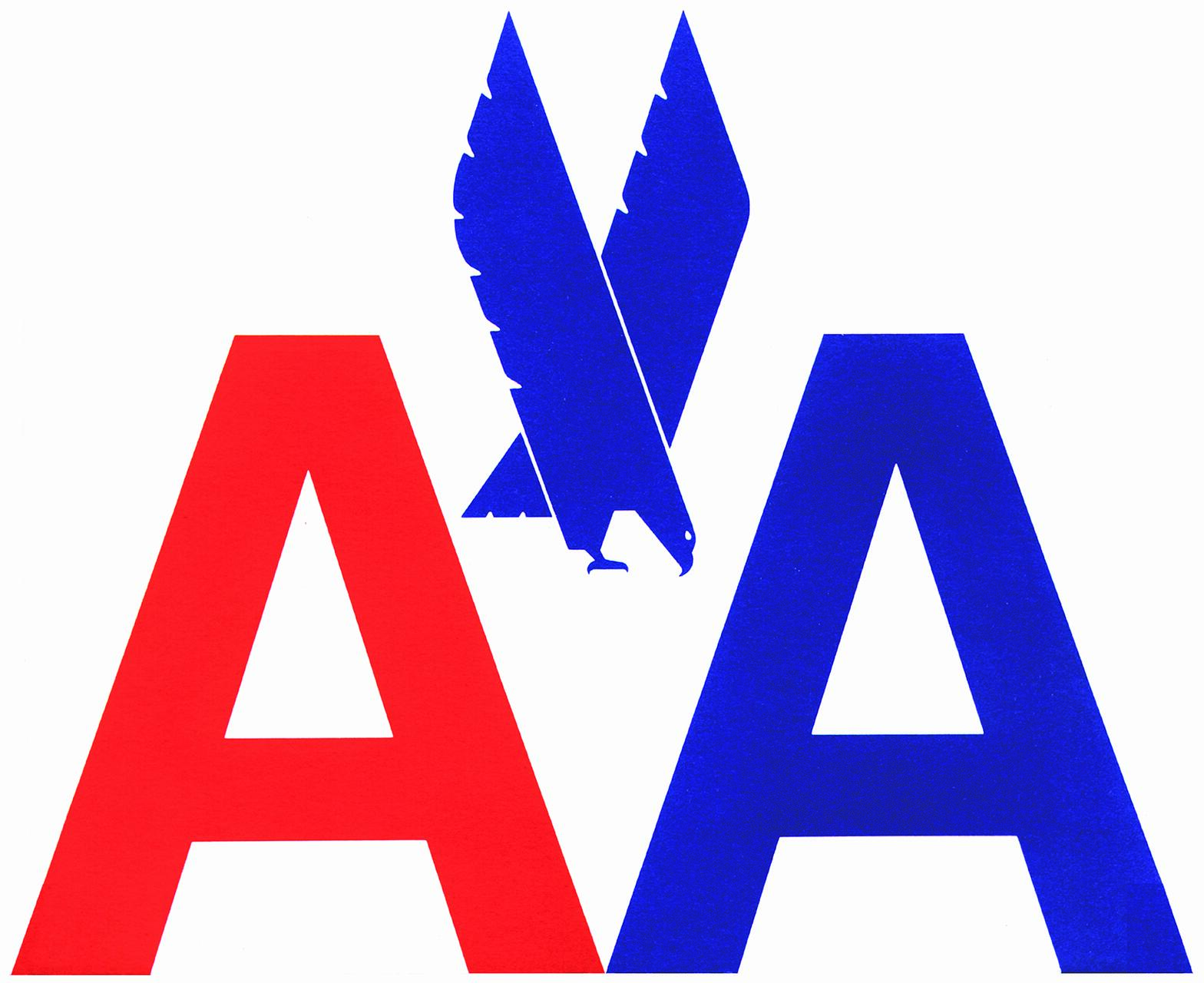 Red and blue "AA" letters with a stylized blue eagle between them.
