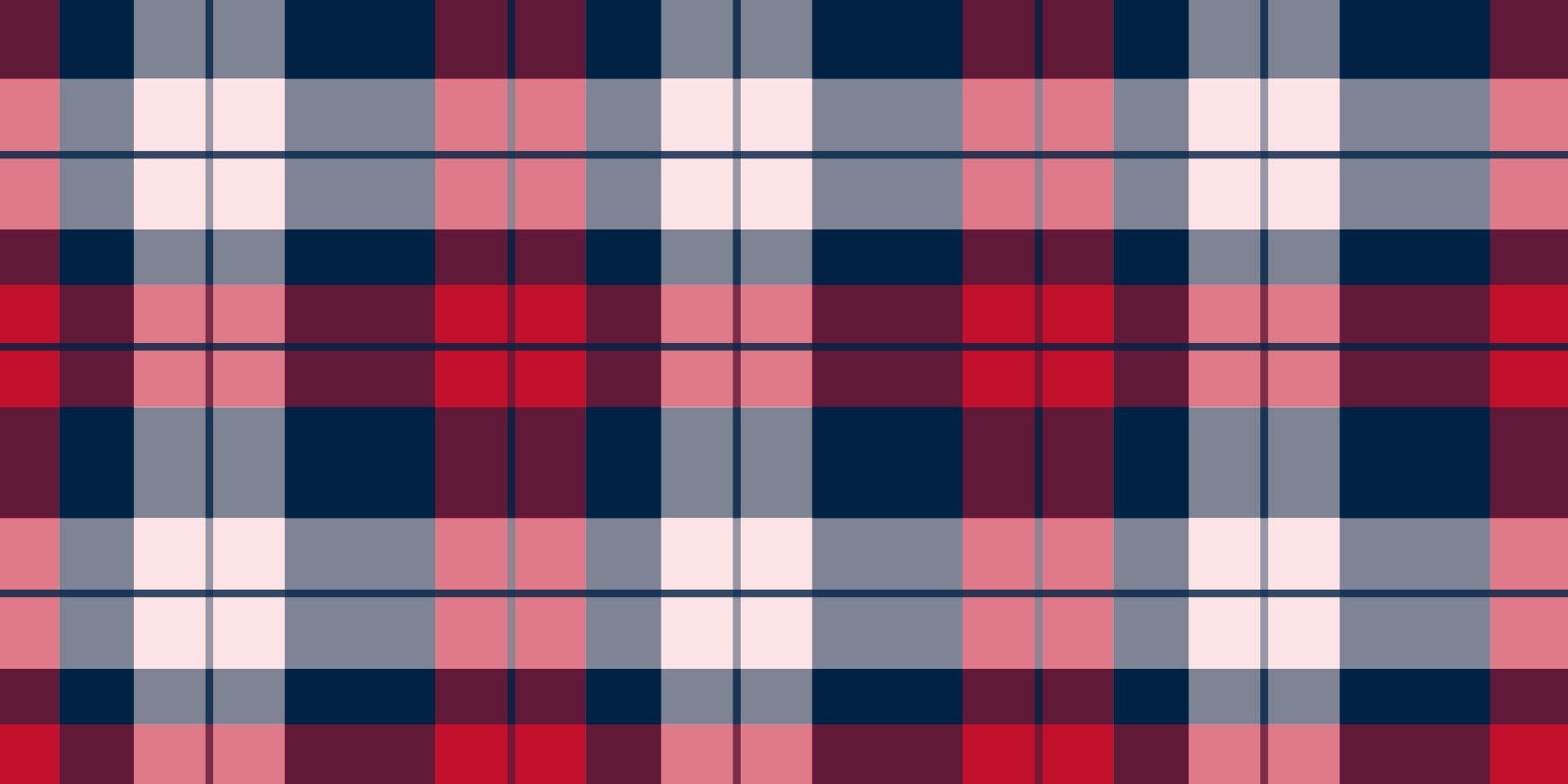 Red, navy, and gray plaid pattern with intersecting lines and varying shades creating squares and rectangles.
