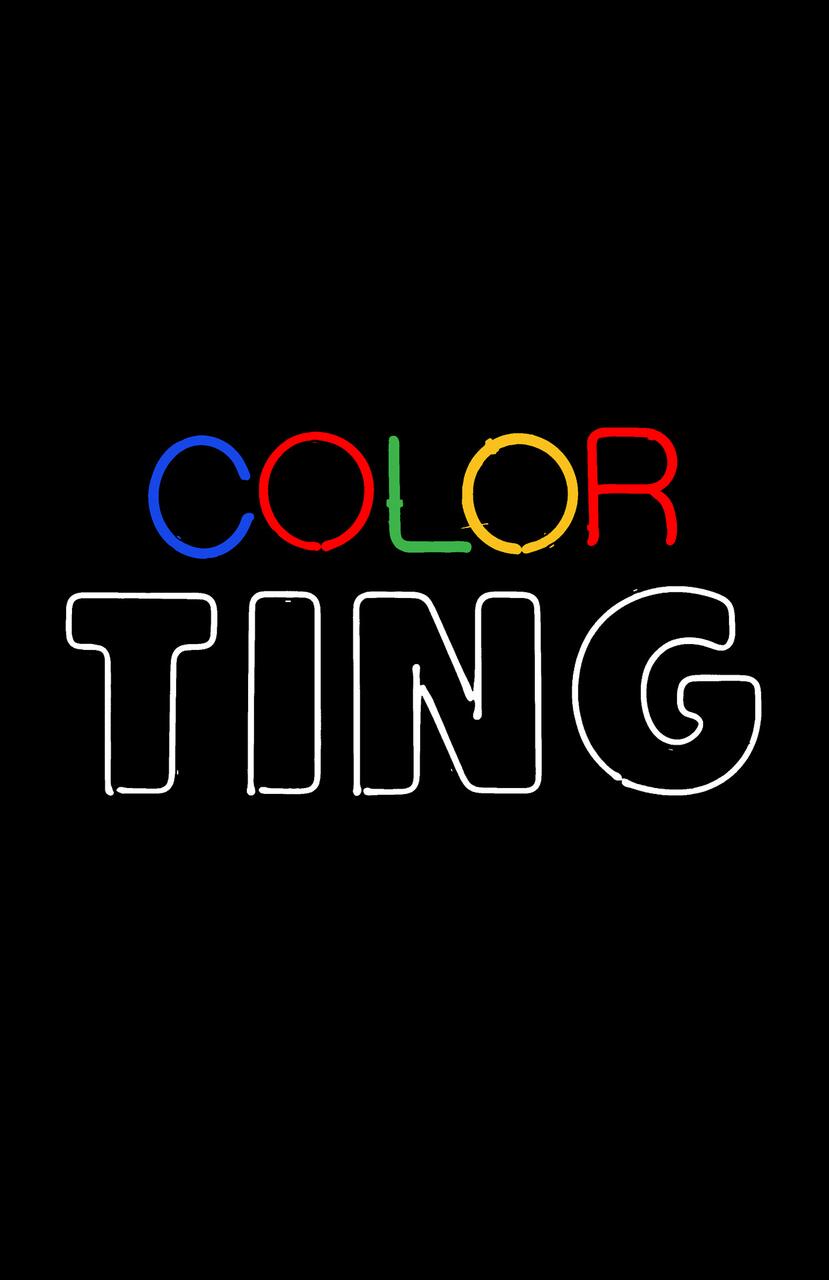 Colorful text on a black background spells "COLOR TING" with the first four letters in blue, red, green, and yellow.