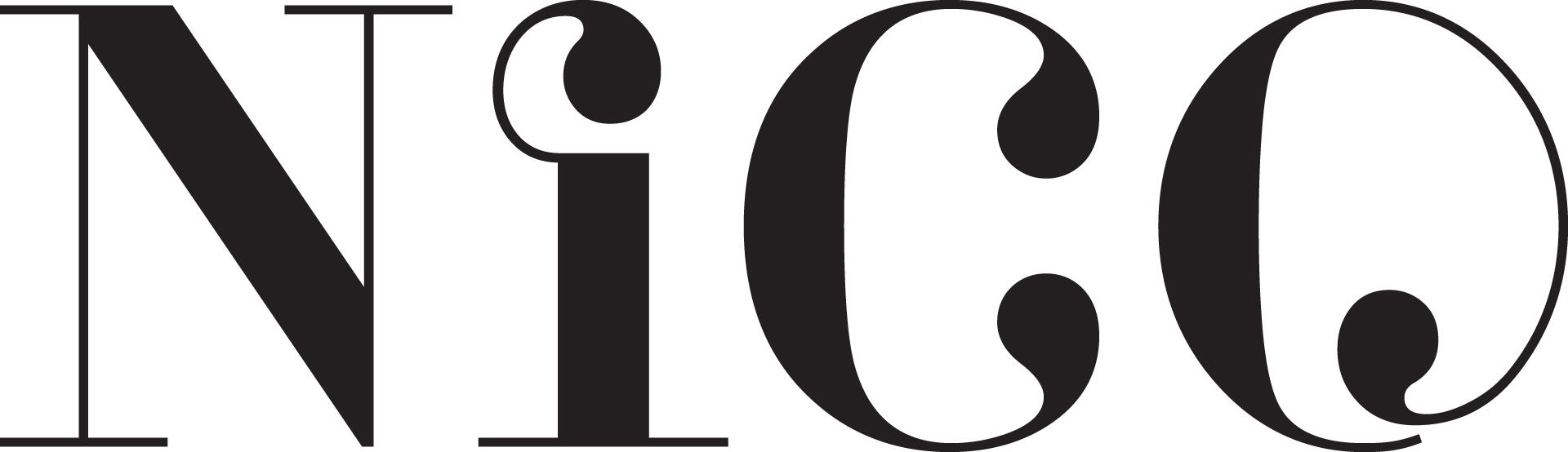 Black text logo with the word "NiCO" in bold, stylized font.