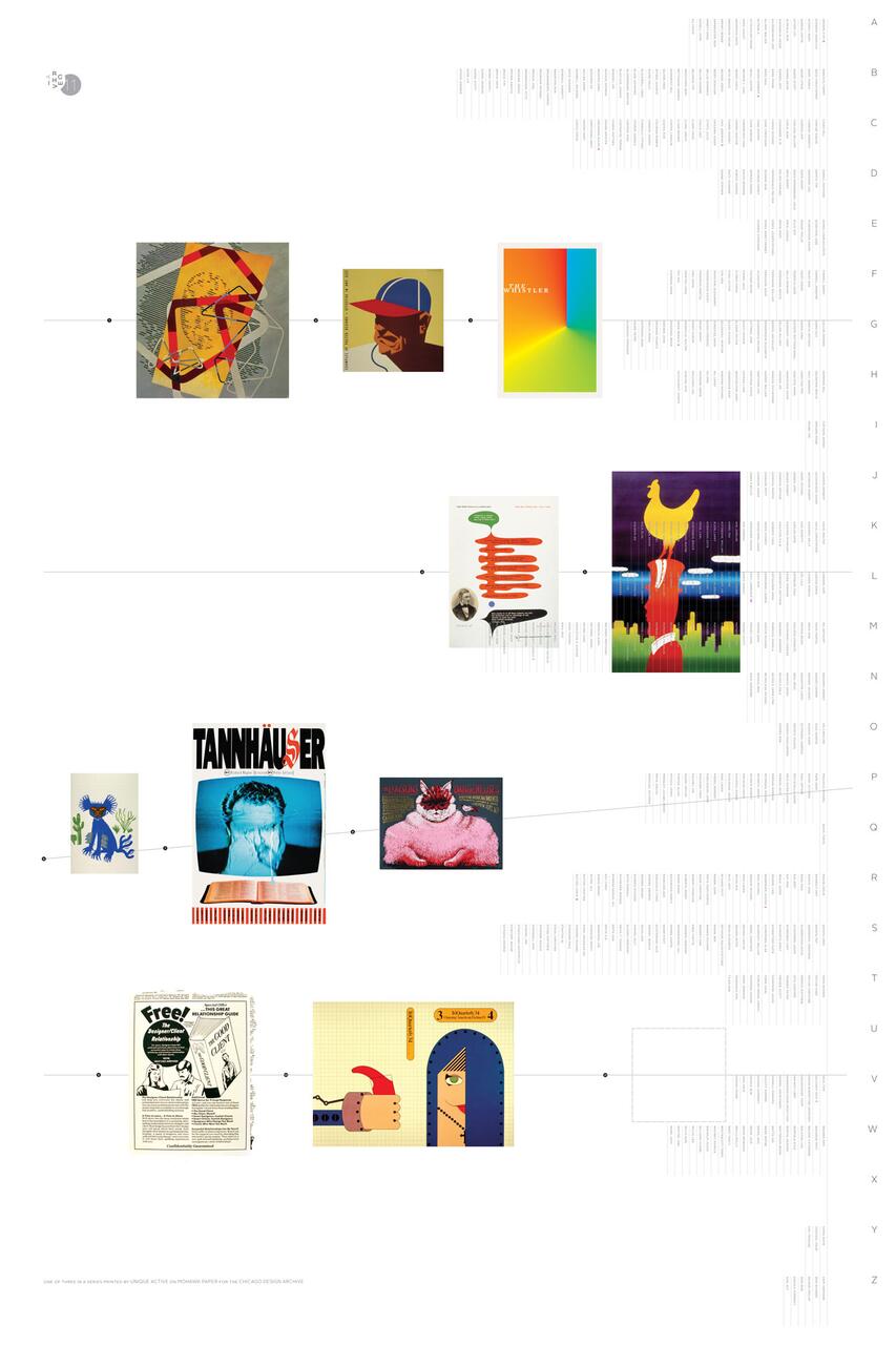 Collage of ten abstract and stylized posters, each with unique designs and colors, arranged in a grid format on a white background.