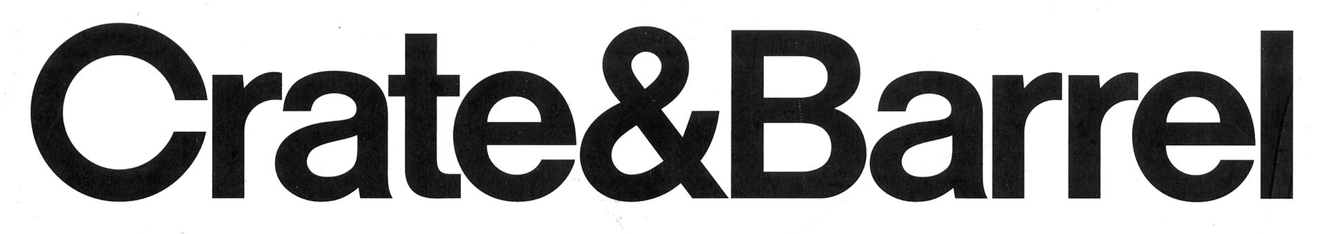 Crate & Barrel logo in bold black text on a white background.