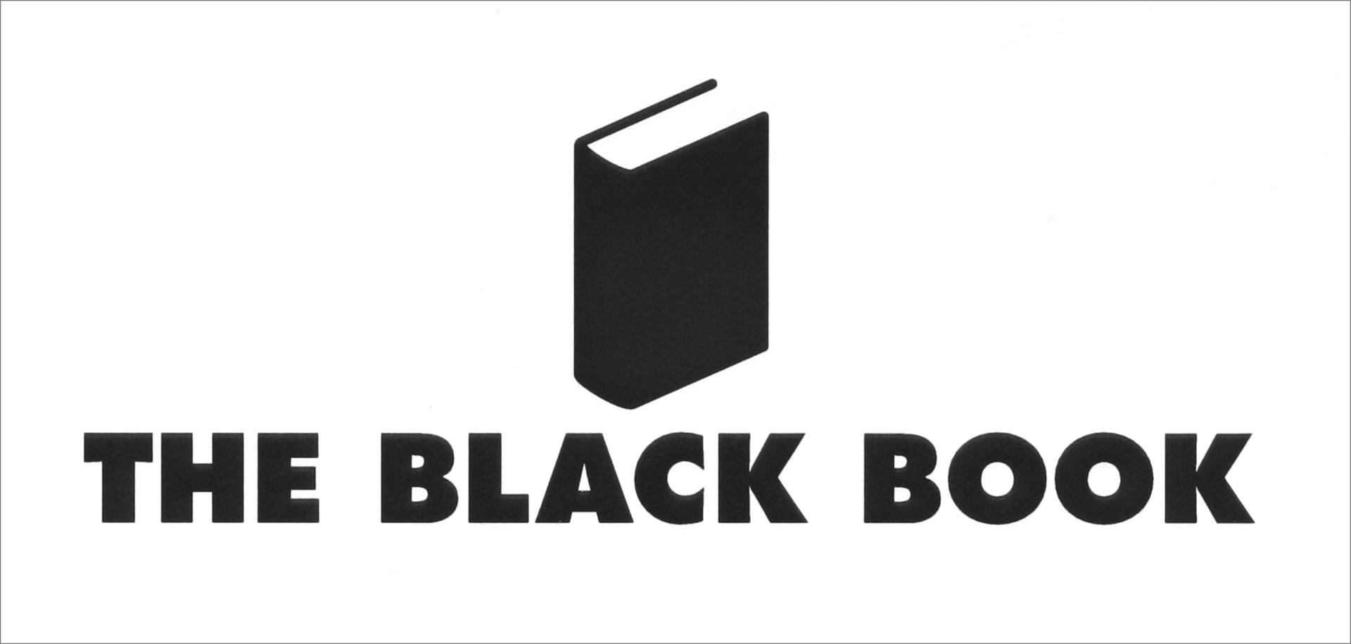 A black book icon above bold text reading "THE BLACK BOOK" on a white background.