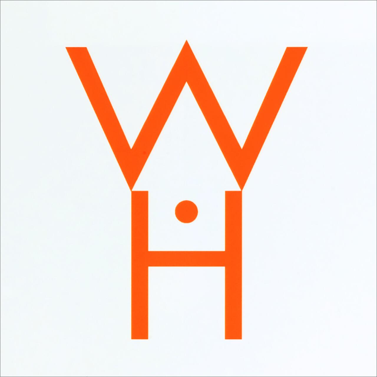 Stylized logo with an orange letter "W" on top of an "H," with a small dot in the center, on a white background.