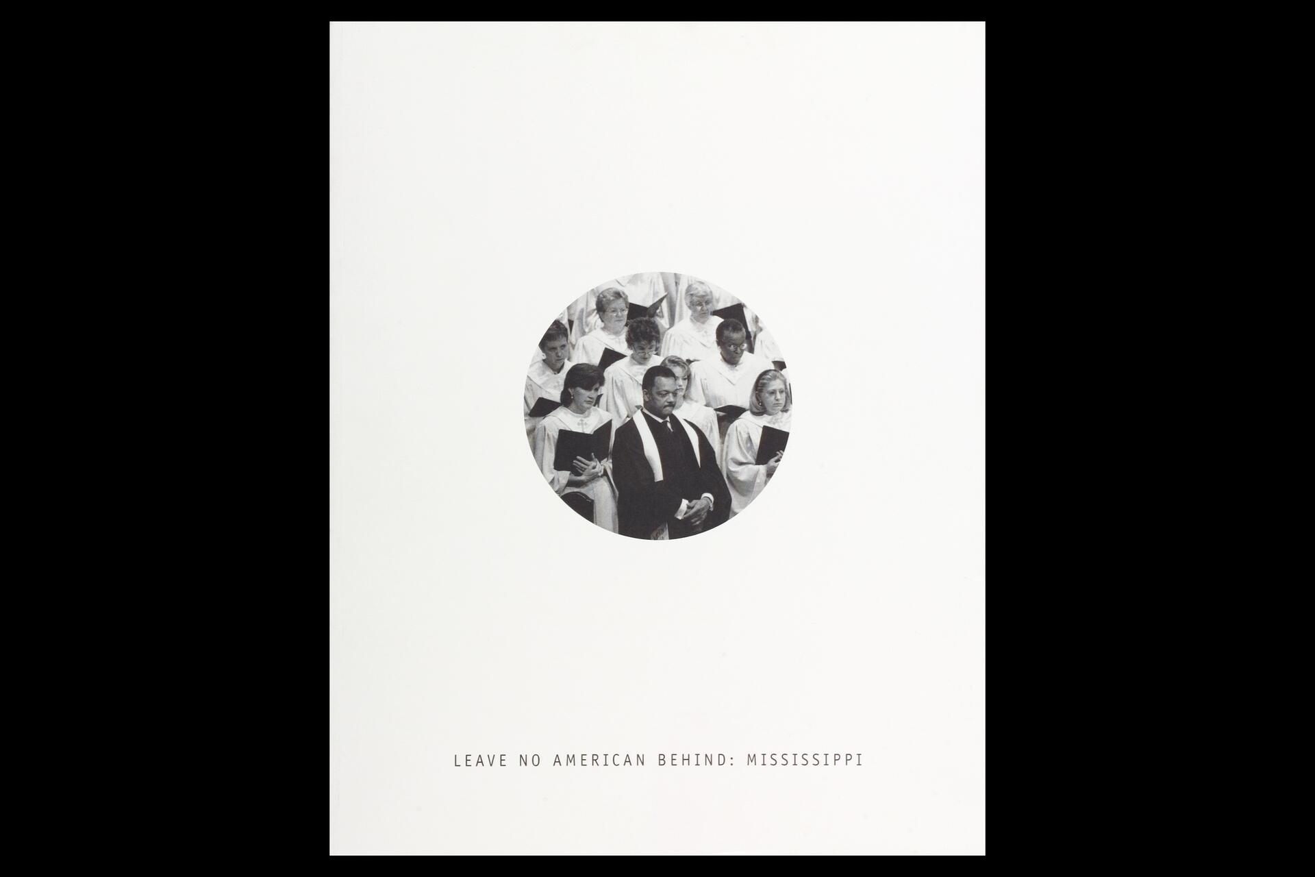 A circular black and white photo of a choir group. Men and women wear choir robes, some holding songbooks, standing in rows. The photo is centered on a plain white background.