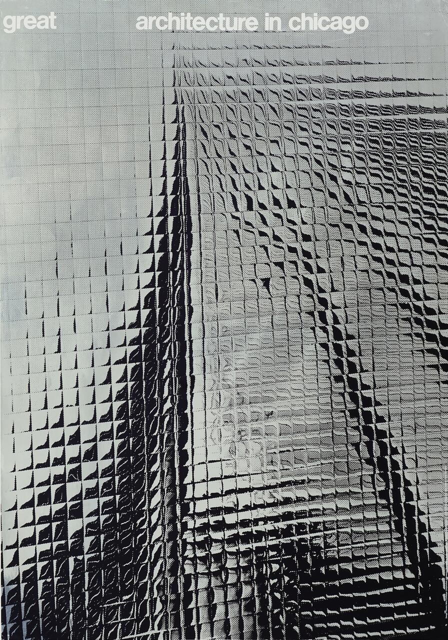 Abstract graphic featuring a distorted, grid-like pattern in grayscale, creating a dynamic, wave-like effect.