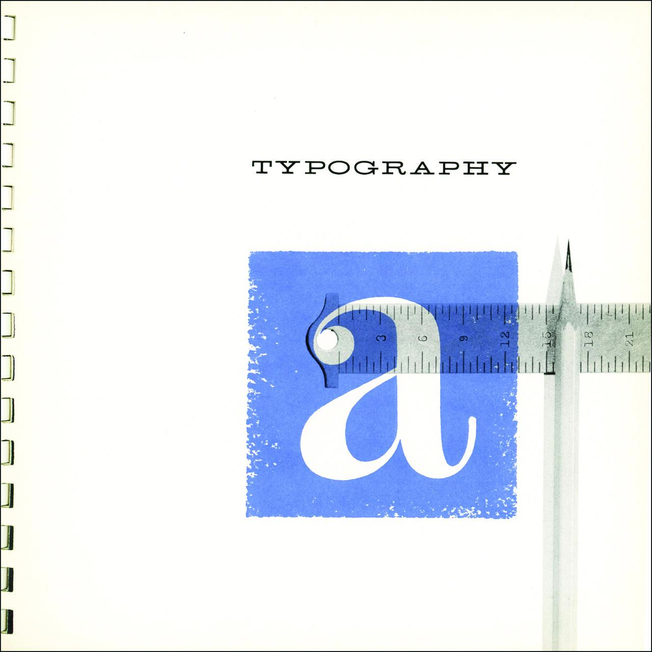 Typography graphic with a lowercase "a" in blue, overlaid with a ruler and pencil, on a white background.