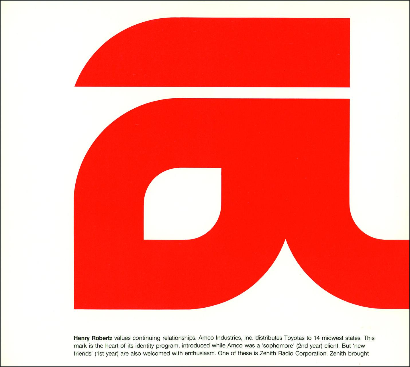 Red and white abstract logo design featuring bold geometric shapes, including a large red square and curved elements, on a white background.