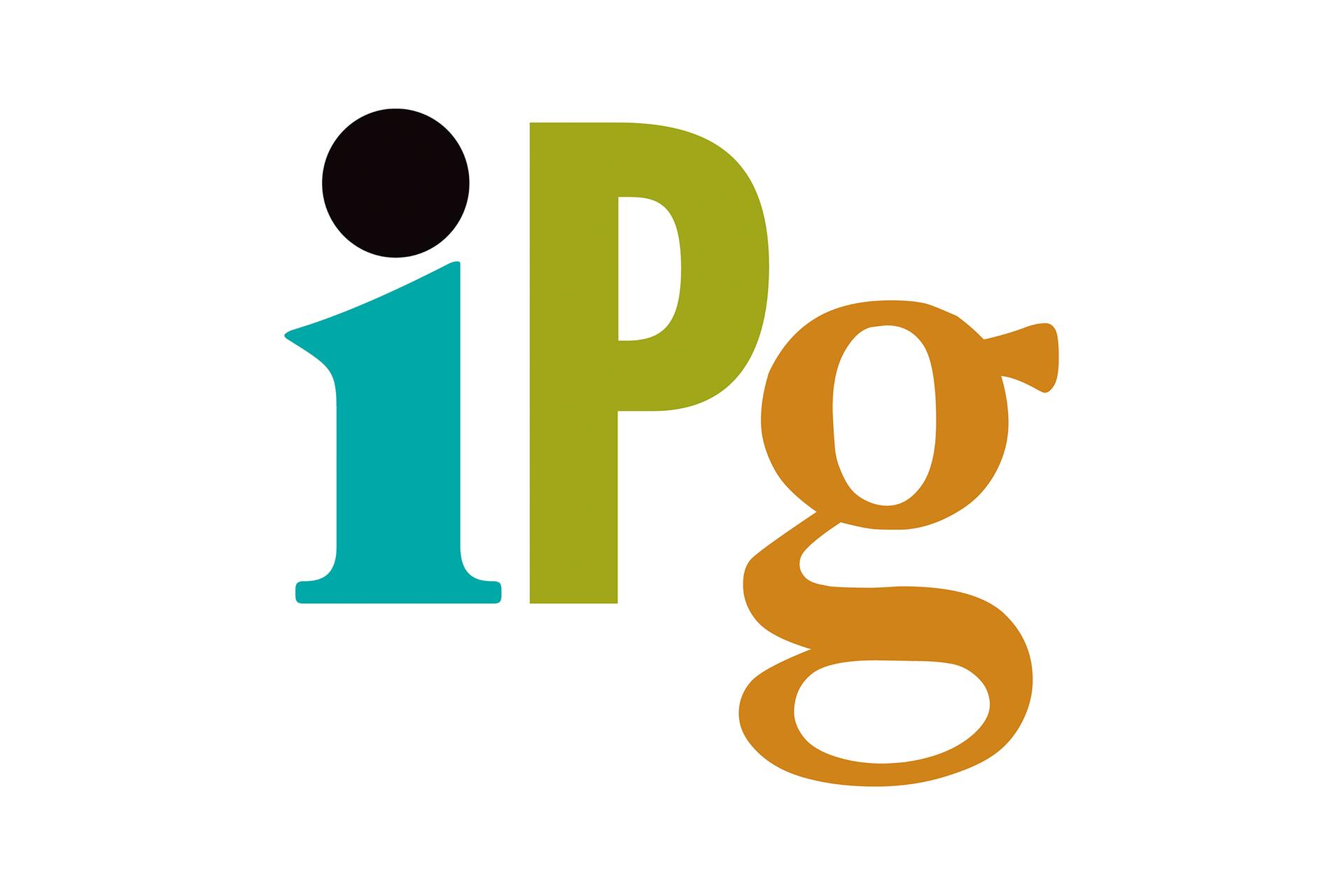 Colorful logo with lowercase letters "i" in teal, "P" in green, and "g" in orange on a white background.