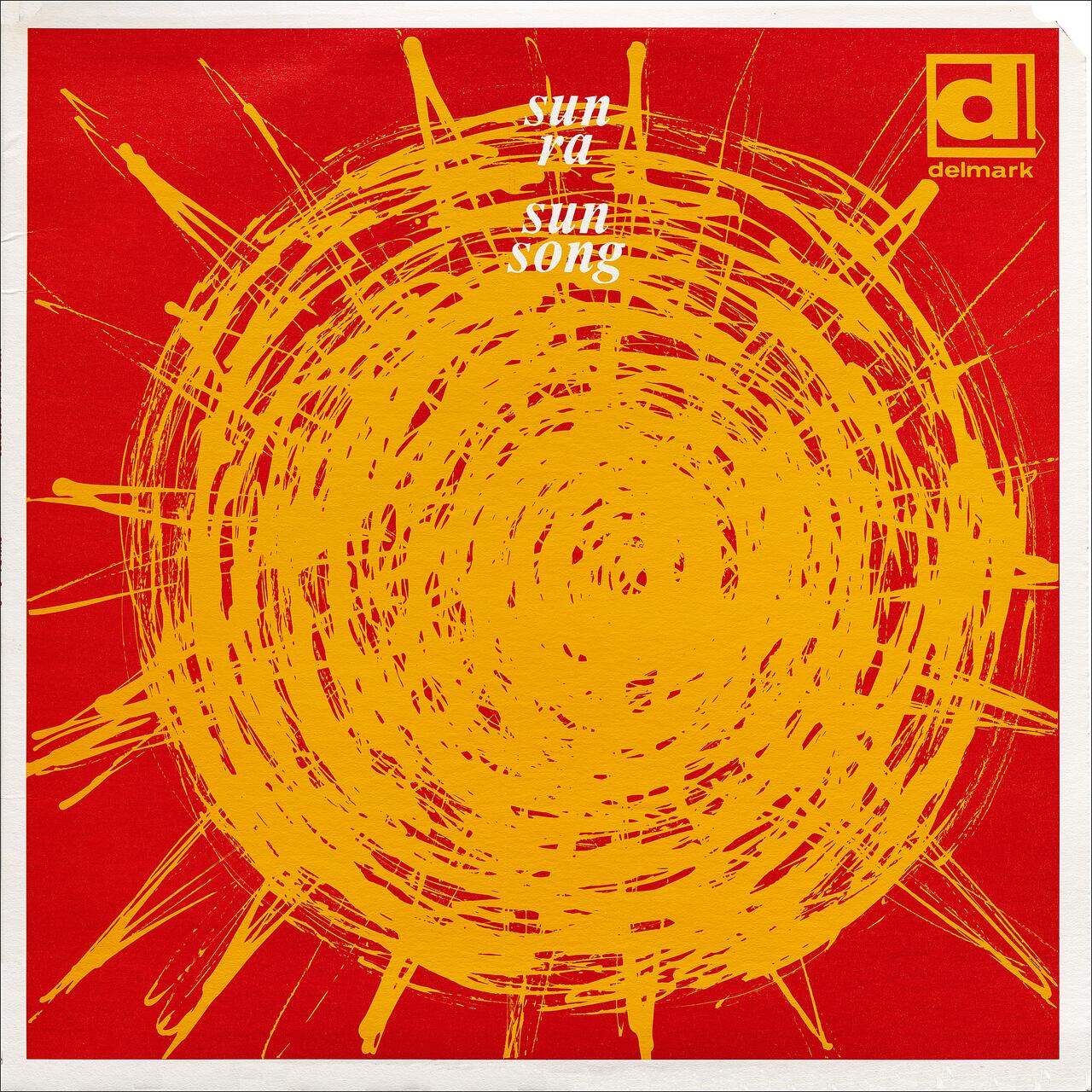Abstract graphic of a bright yellow sun with radiating lines on a vibrant red background, featuring white text in the upper right corner.