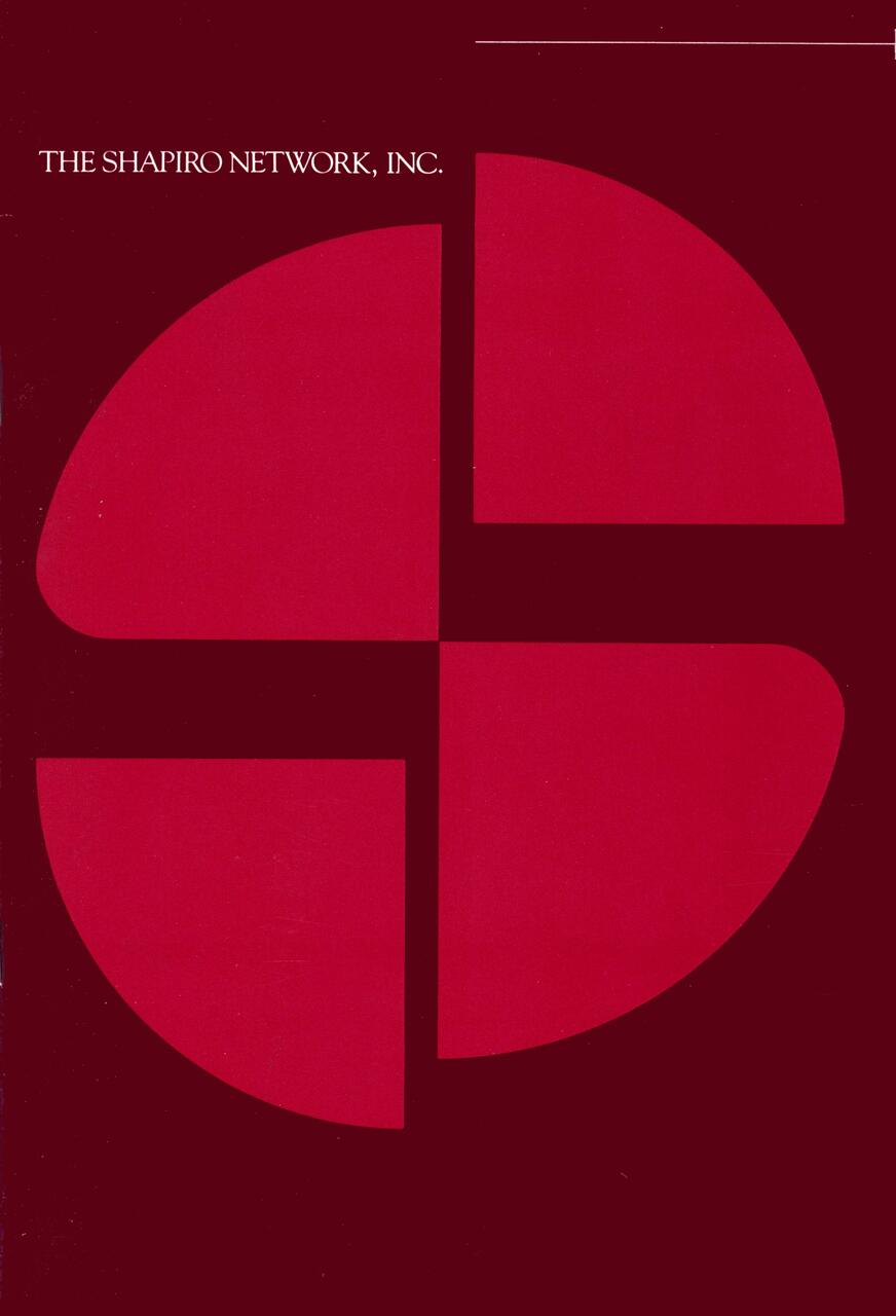 Red logo with four abstract shapes forming a circle on a dark maroon background, accompanied by the text "The Shapiro Network, Inc."