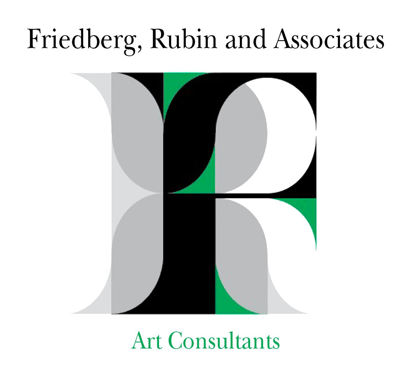 Abstract geometric logo with black, grey, white, and green shapes forming a stylized letter "R." Text above and below.