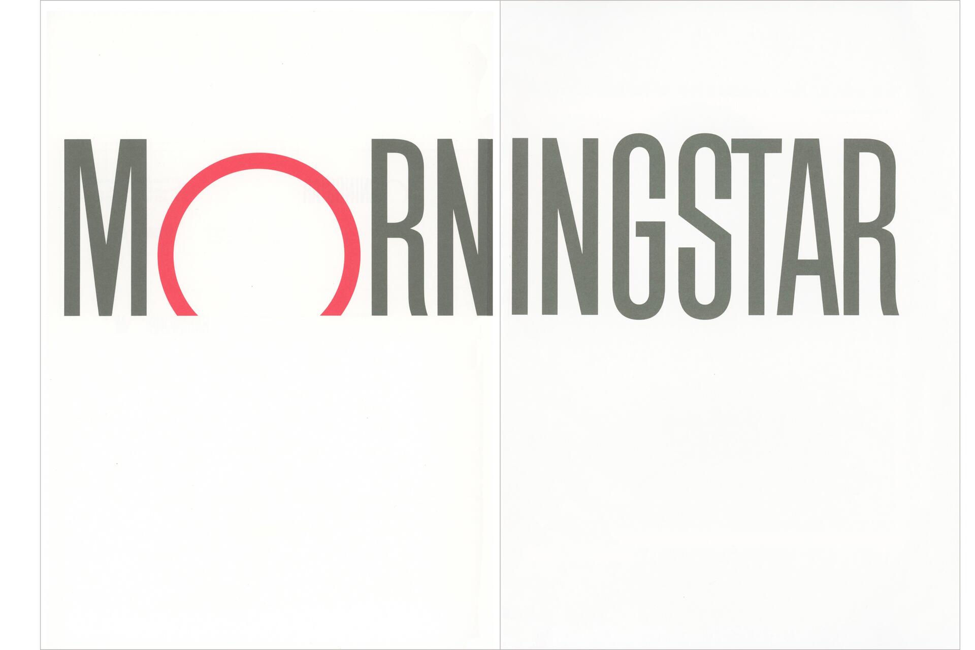 "Morningstar" logo with the 'O' represented by a red semicircle.
