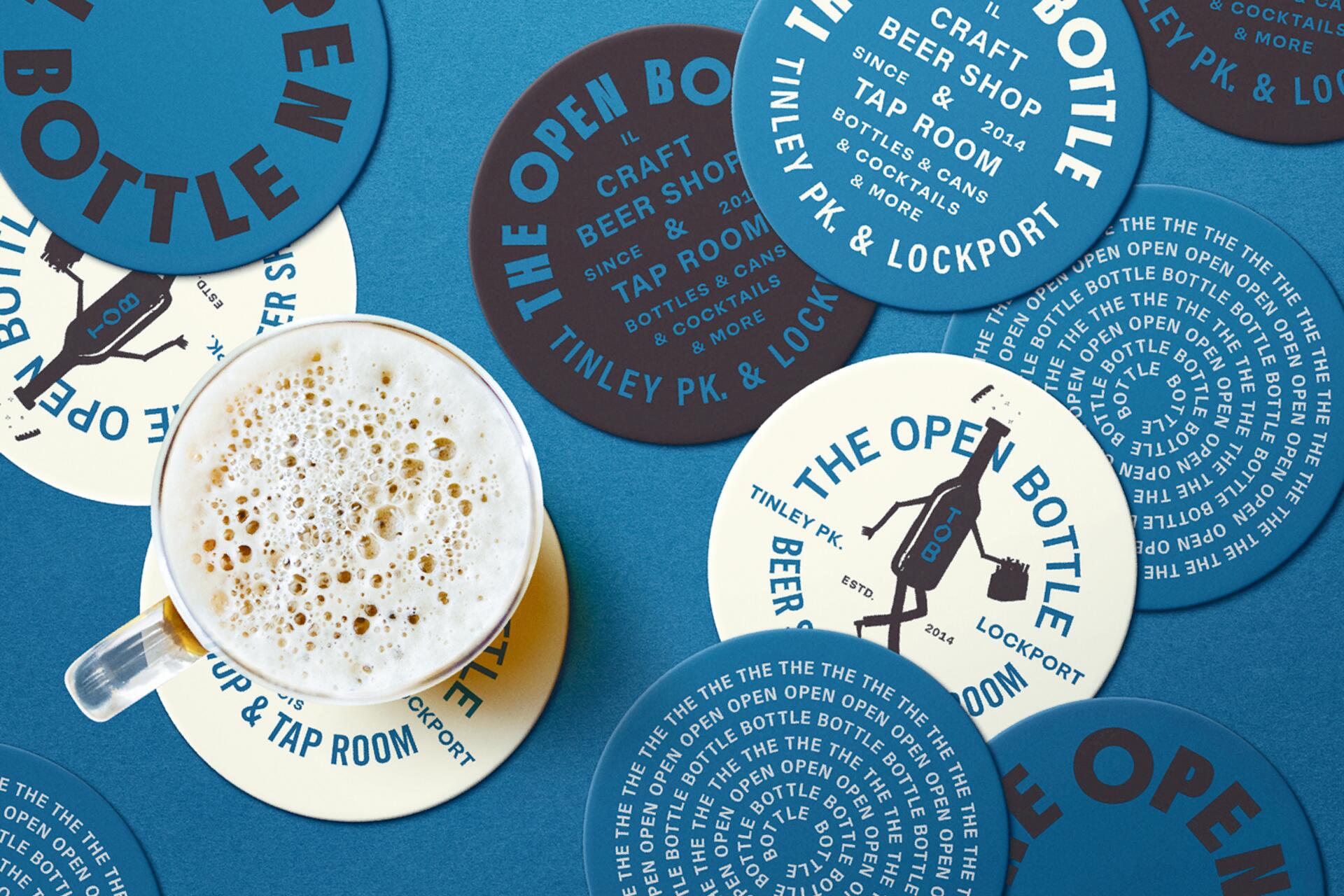25B-05a_The Open Bottle Visual Identity: drink coasters_Jack Muldowney
