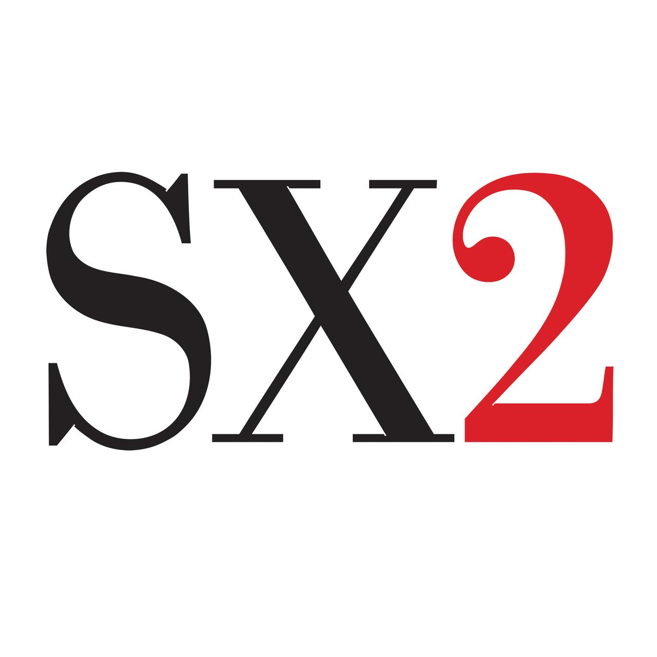 SX2 logo with "SX" in black and "2" in red.