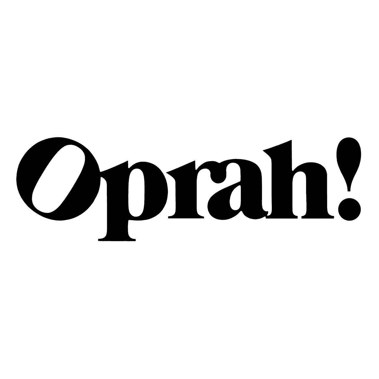Bold black "Oprah!" text in stylized font on a white background.