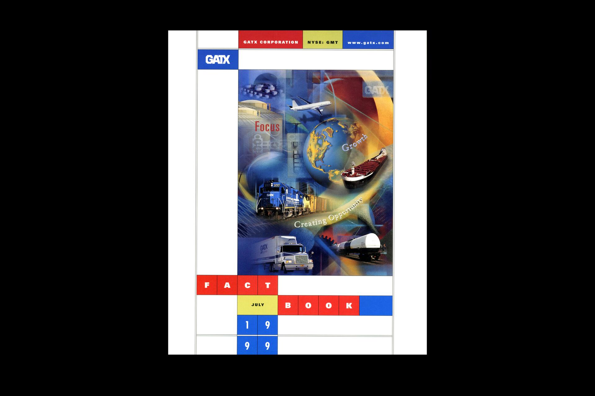 Collage featuring a globe, plane, train, truck, ship, and industrial imagery, symbolizing growth and opportunity. Emphasized with colors red, blue, and yellow. Branding elements visible with logo and text.