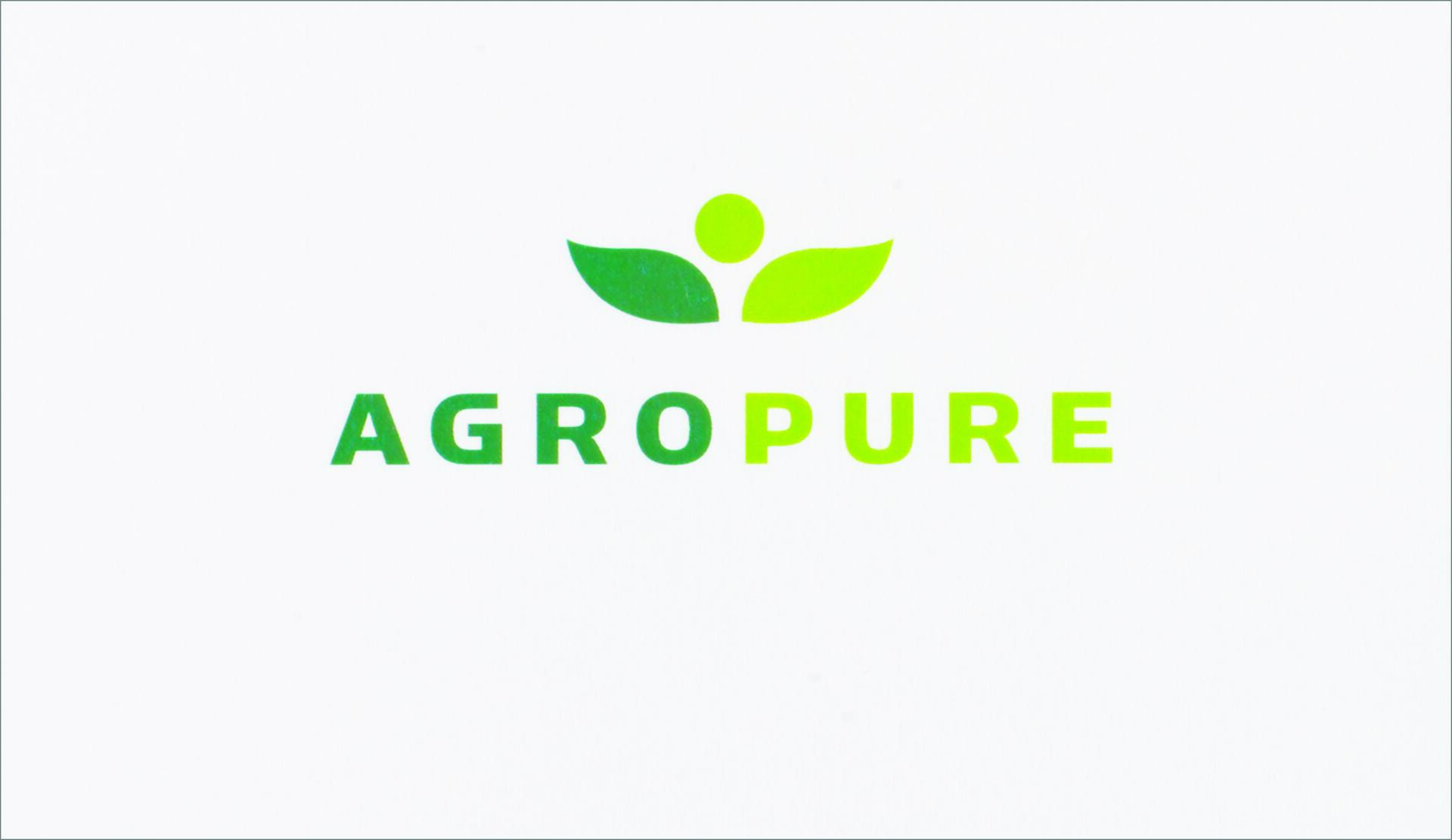 Green and yellow logo with a stylized person and leaves above the word "AGROPURE" in bold, gradient green text.