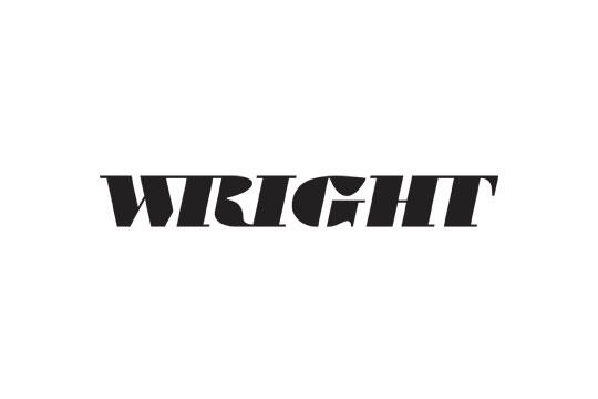 Wright logo with bold, stylized black lettering on a white background.