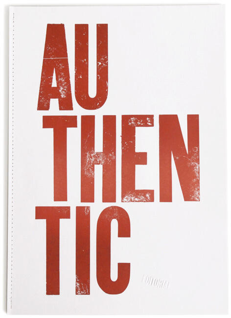 Bold red text on a white background reads "AUTHENTIC" in a vertical arrangement.