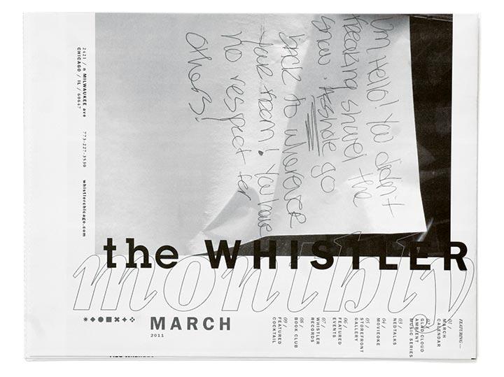The March 2011 issue of "The Whistler" monthly, featuring a handwritten note with a complaint.