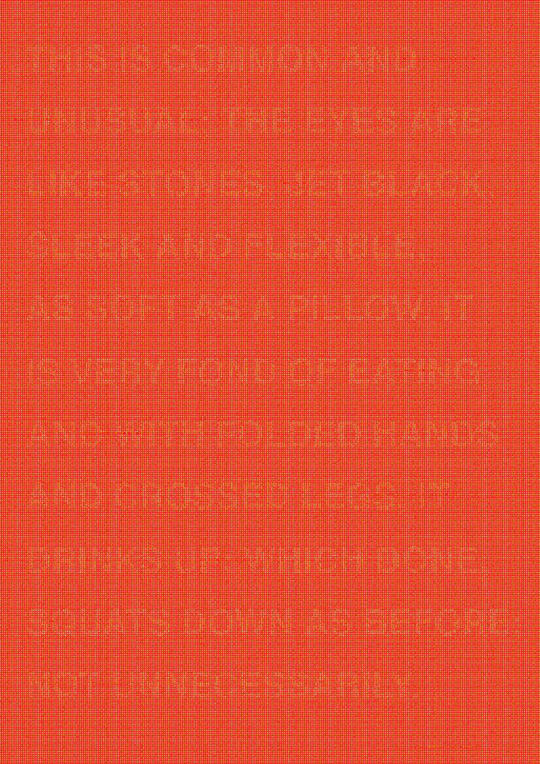 Red background with faint, barely visible text.