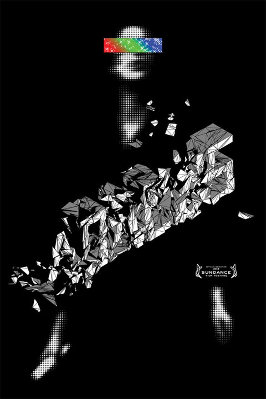 Abstract graphic of a figure with pixelated face masked by colorful band. Body, composed of fragmented geometric shapes, appears to be disintegrating. Black background.