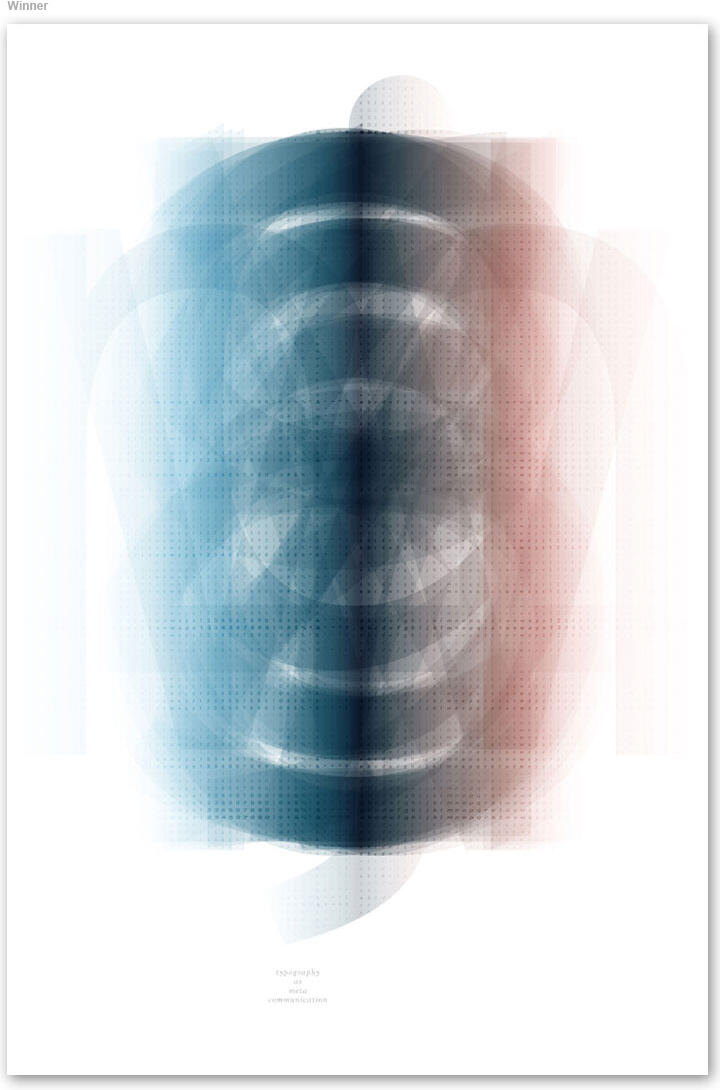 Abstract graphic with overlapping circular patterns, blue on the left and red on the right, blending towards the center on a white background.