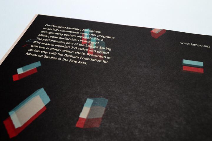 Text on a dark paper with colored geometric shapes scattered, including blue and red rectangles.