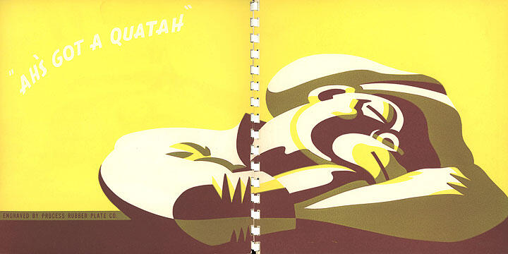 Abstract graphic illustration of a person wearing a hat, resting with a hand on their face against a yellow background.
