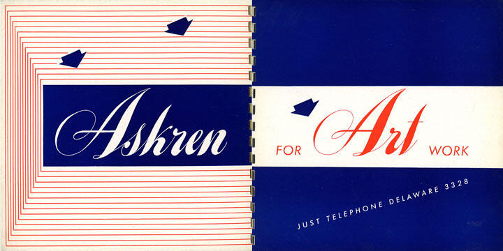 Askren for Art Work cover, featuring navy blue and red text on a white background, with stylized arrows and striped patterns.