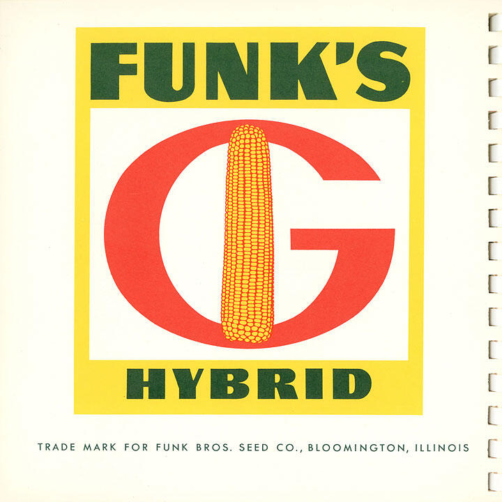 Logo for Funk's Hybrid featuring a large red letter "G" with an ear of corn in the center, surrounded by the words "Funk's Hybrid" in bold green text.