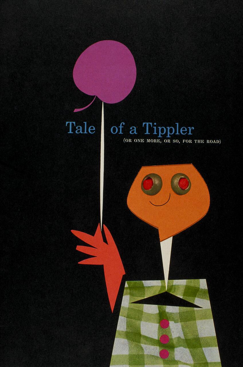 Stylized graphic of a figure with a round face and a red hand holding a purple balloon on a black background. The figure wears a green checkered shirt with pink buttons.