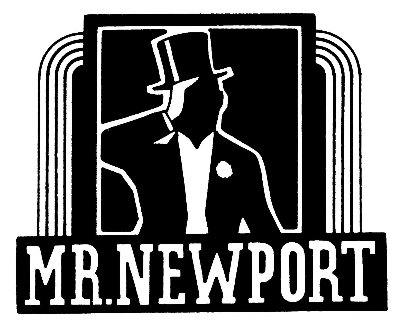 Silhouette logo of a person in a top hat and suit with "Mr. Newport" text below.