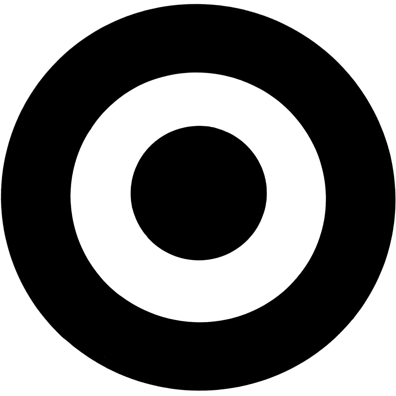 A black and white target symbol with concentric circles.