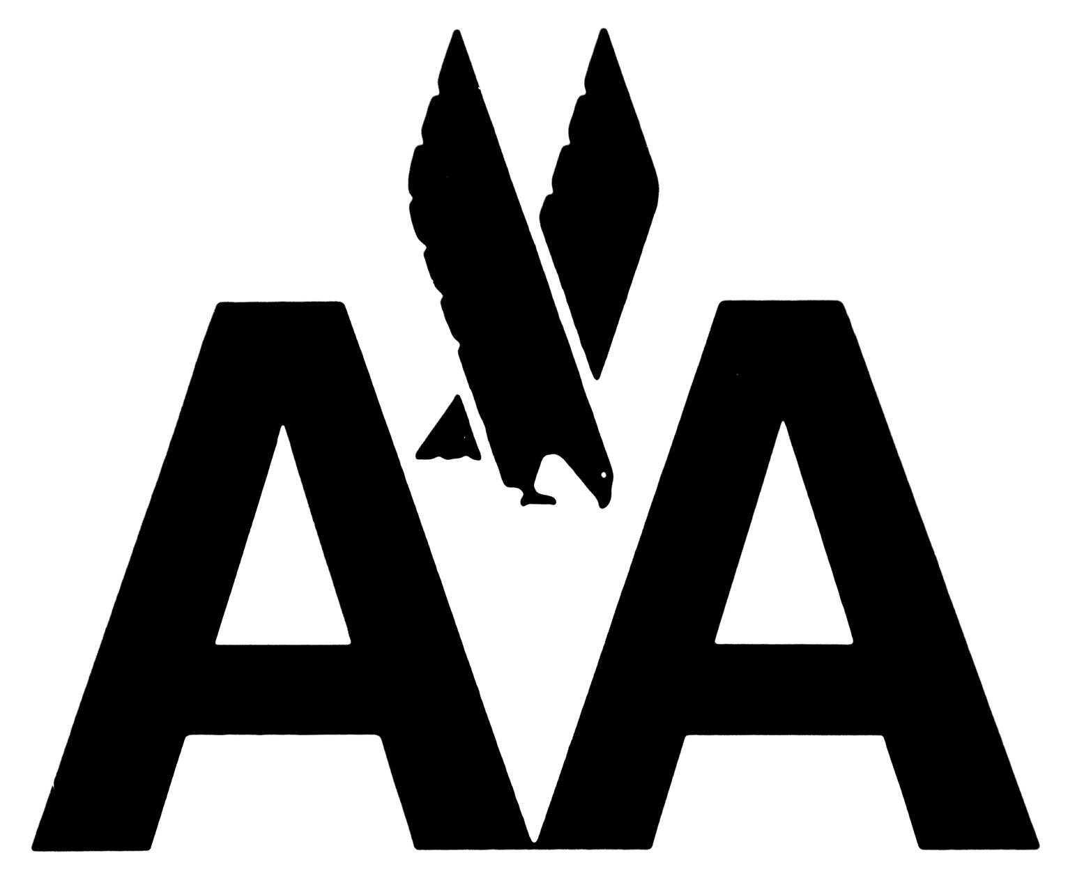 Black stylized letters "AA" with an eagle silhouette between them, all on a white background, forming a logo.