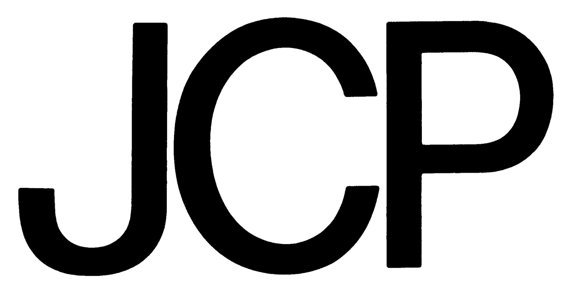 Black bold letters "JCP" on a white background, logo design.