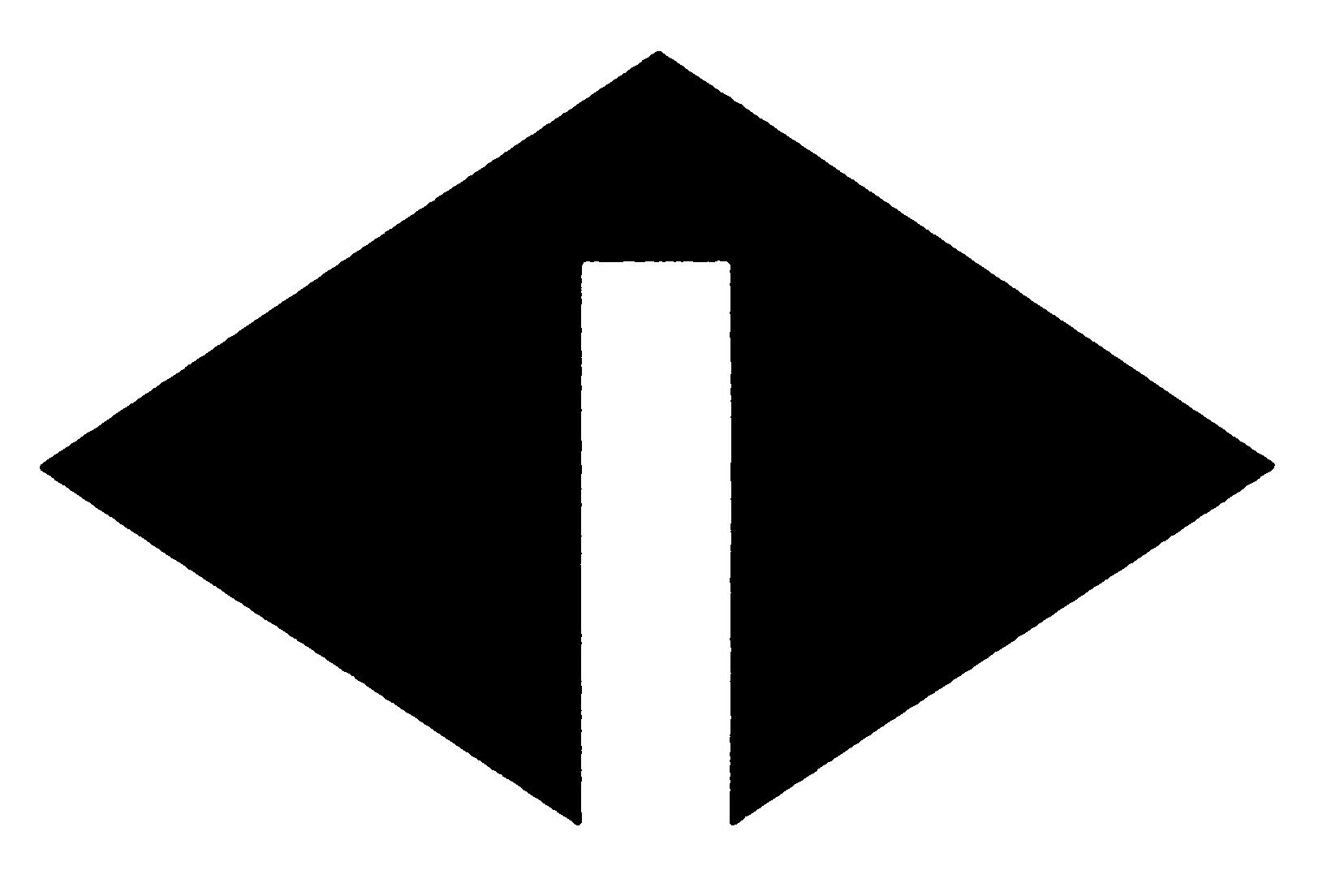 Black diamond-shaped logo with a vertical white rectangle in the center.