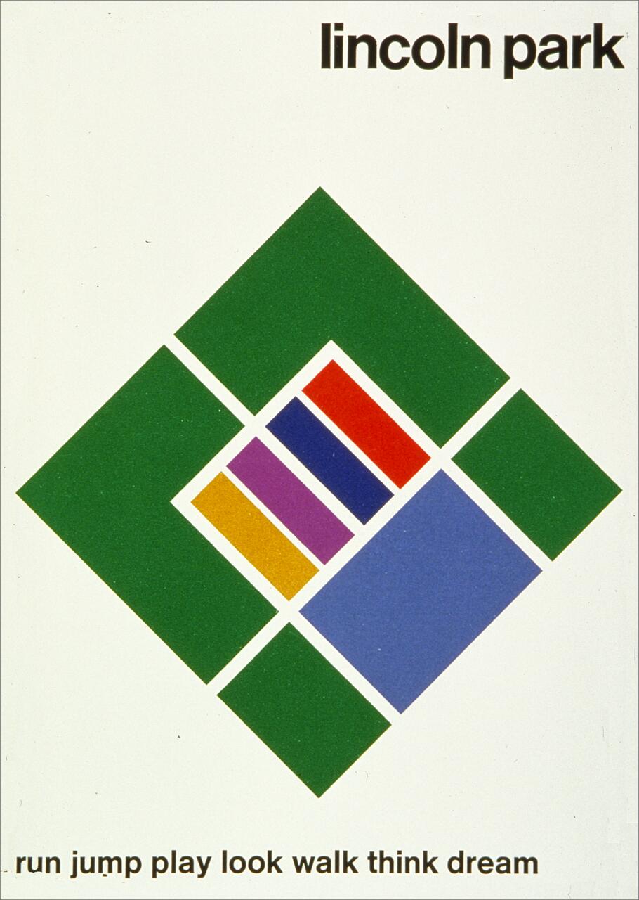Abstract logo for Lincoln Park featuring green, blue, red, yellow, and purple geometric shapes on a white background.