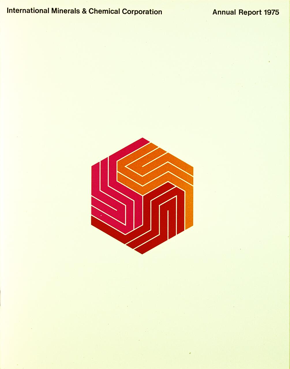 Hexagonal logo with interlocking red, pink, and orange lines on a white background.