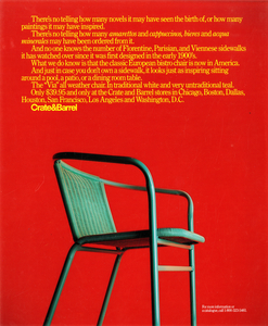 19E-32_Crate & Barrel: Via Chair display ad_Tom Shortlidge