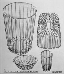 23A-16_Sally Designs: Acrylic Bathroom Accessory Set_Henry Glass